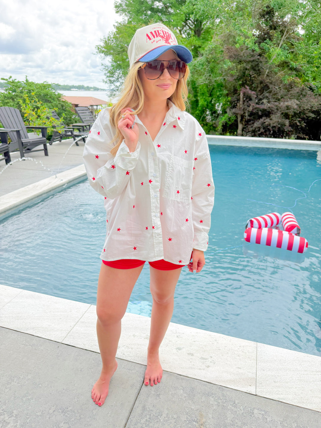 AMERICANA BUTTON DOWN TOP