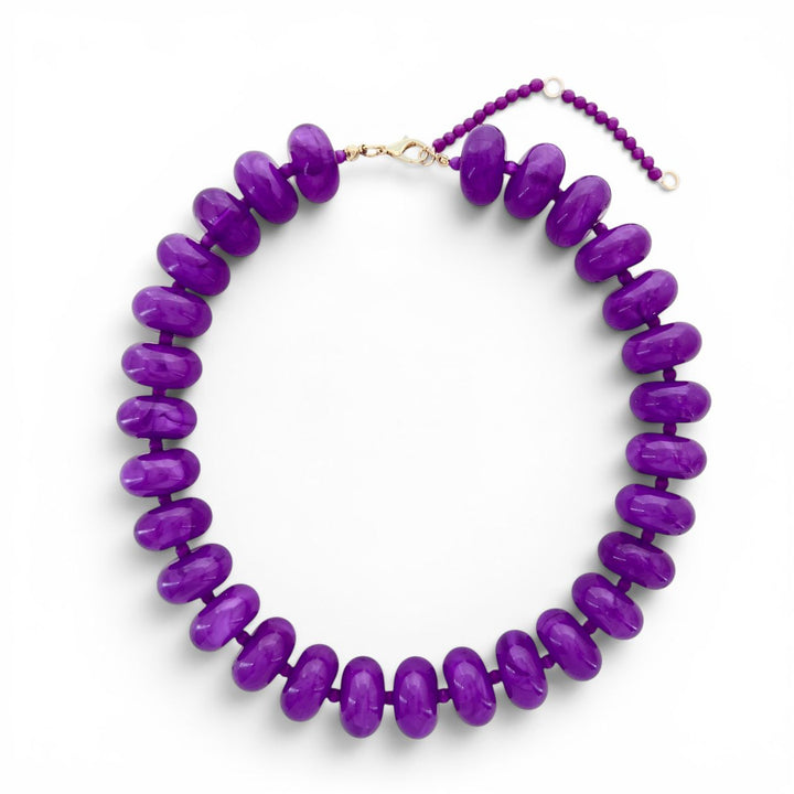 GAME TIME PURPLE BEADED NECKLACE
