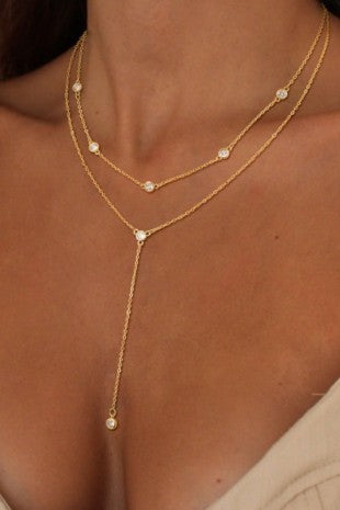 2 LAYER LARIAT NECKLACE