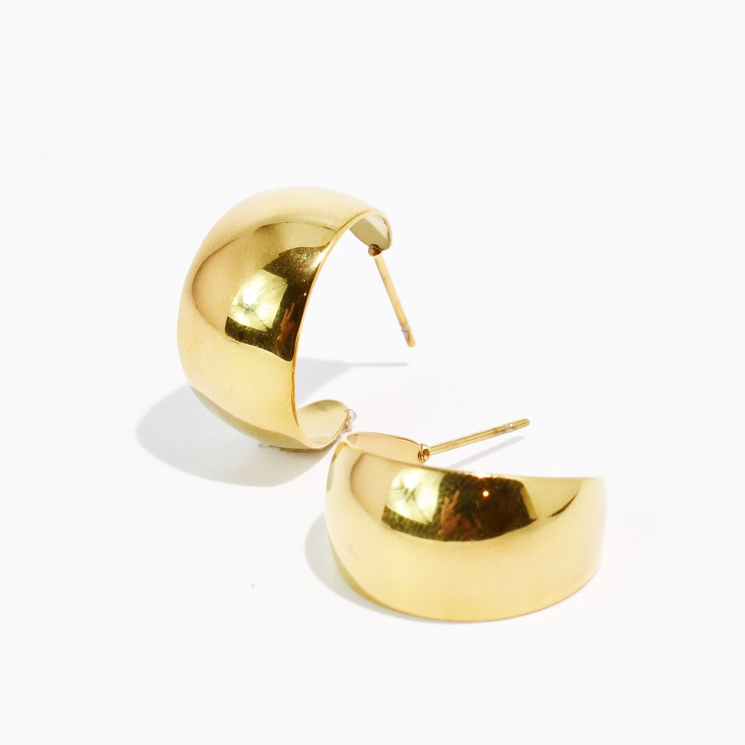 LUXE DOME GOL EARRINGS - WATERPROOF