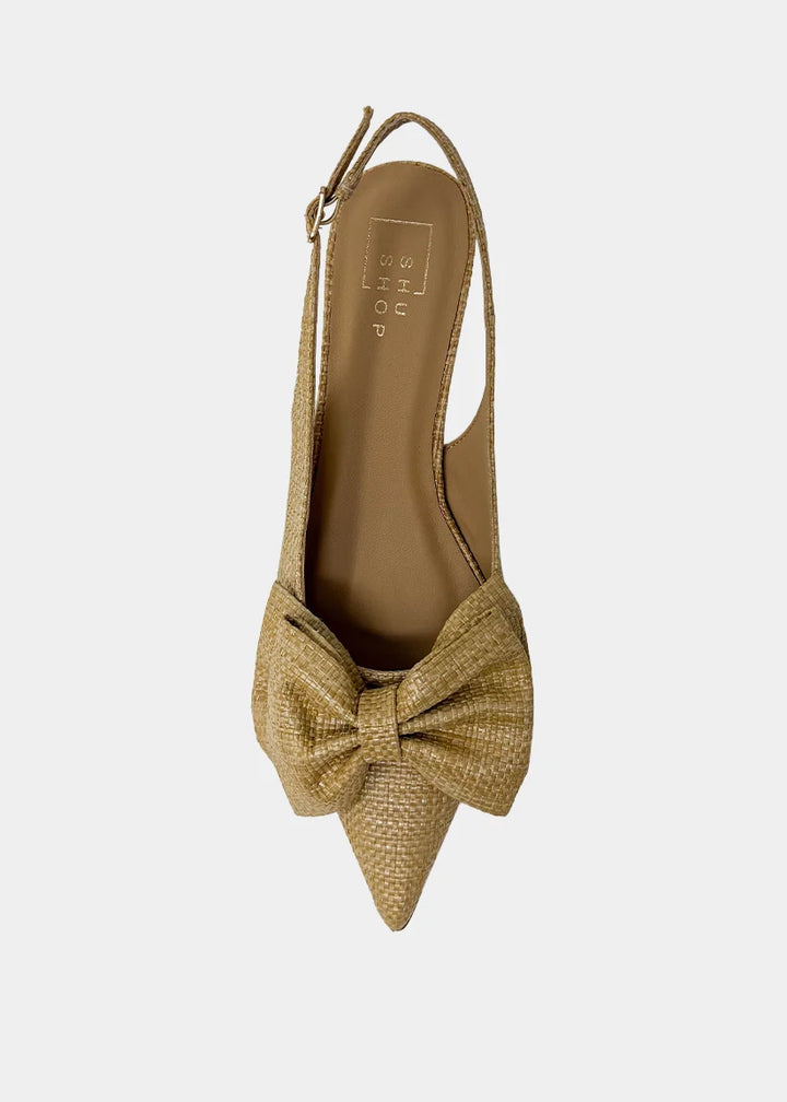NORA RAFFIA KITTEN HEEL
