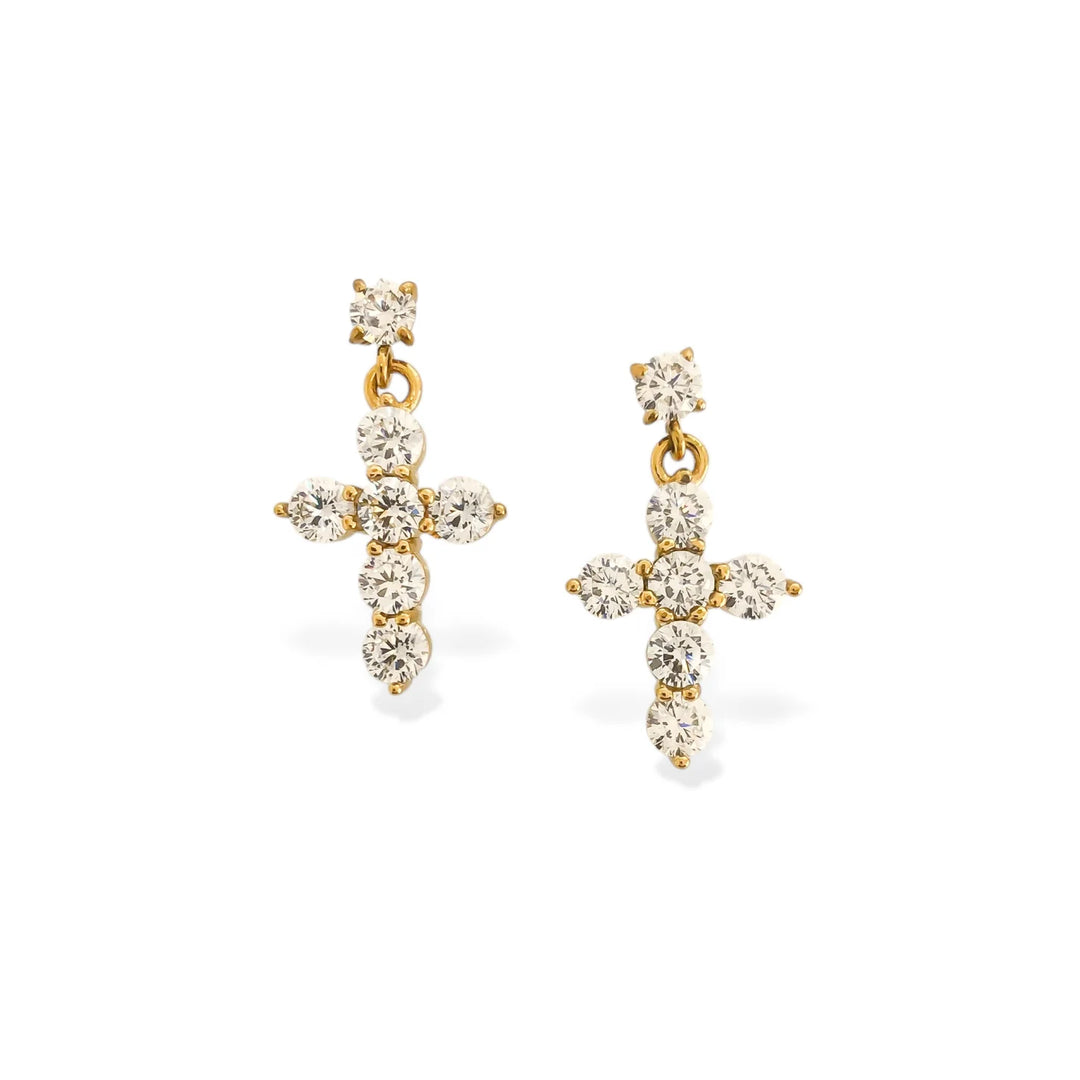 SHINE THROUGH CROSS EARRINGS