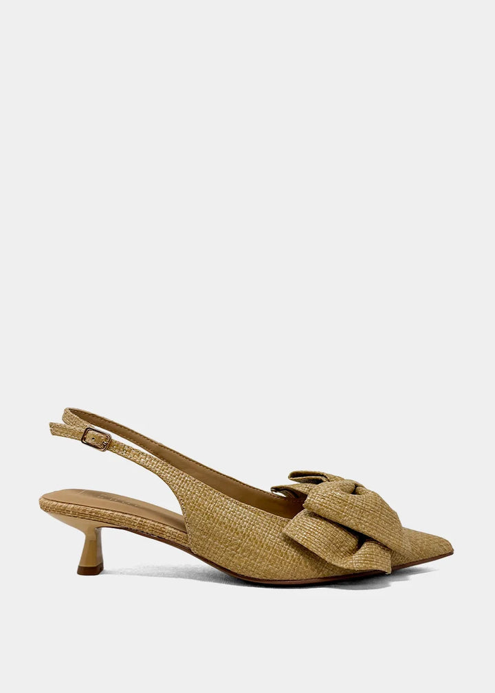 NORA RAFFIA KITTEN HEEL