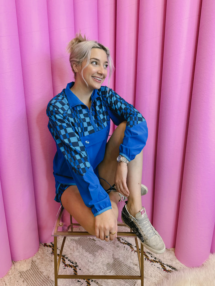 ATTICUS PULLOVER IMPERIAL BLUE CHECK