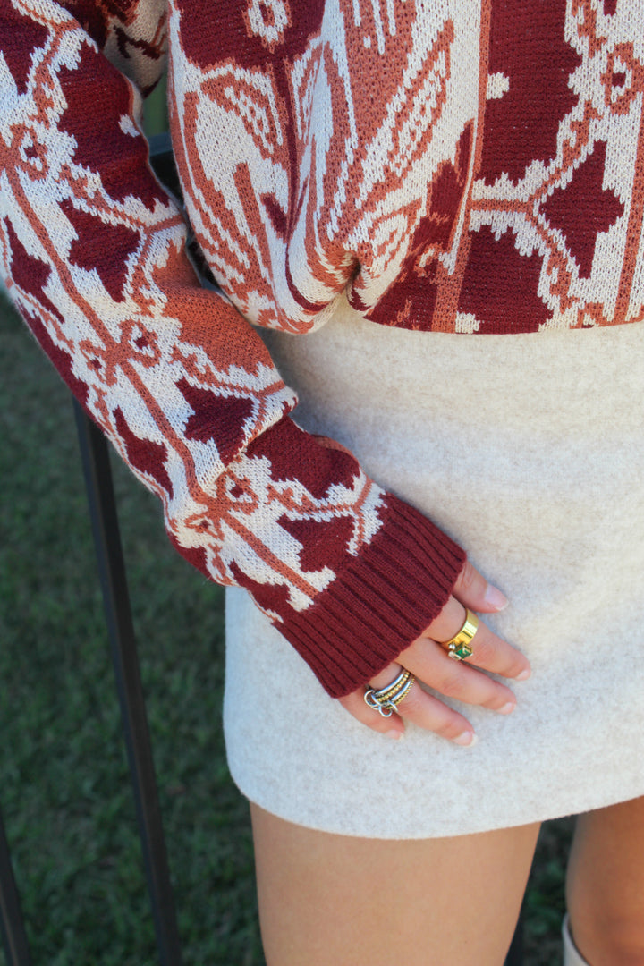 THE TREASURED FLORAL TAPESTRY SWEATER
