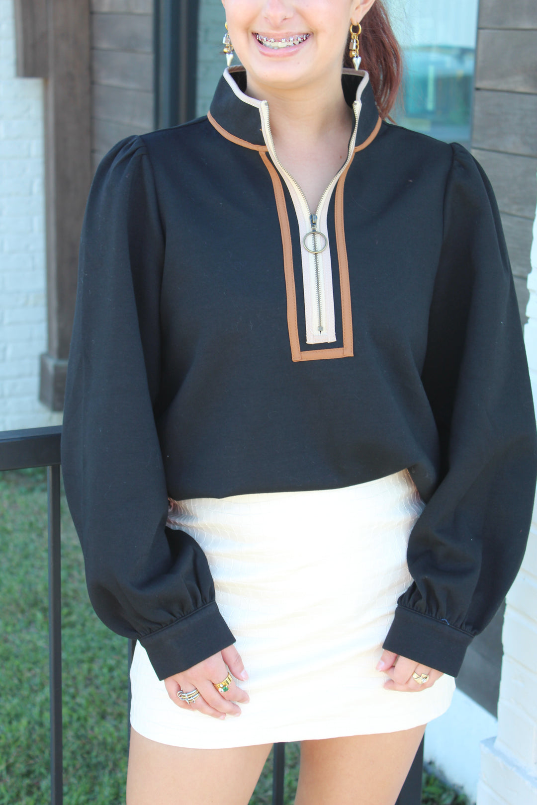 THE EASTSIDE HALF ZIP LONG SLEEVE TOP