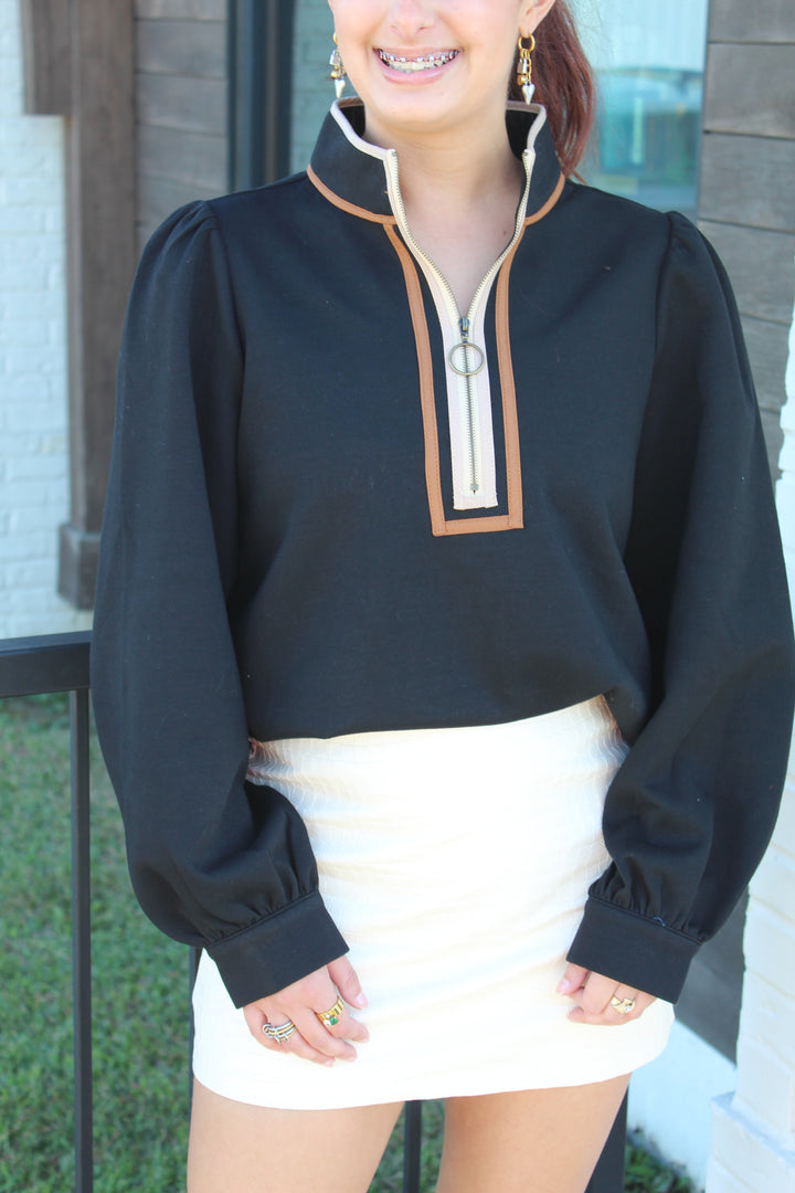 THE EASTSIDE HALF ZIP LONG SLEEVE TOP