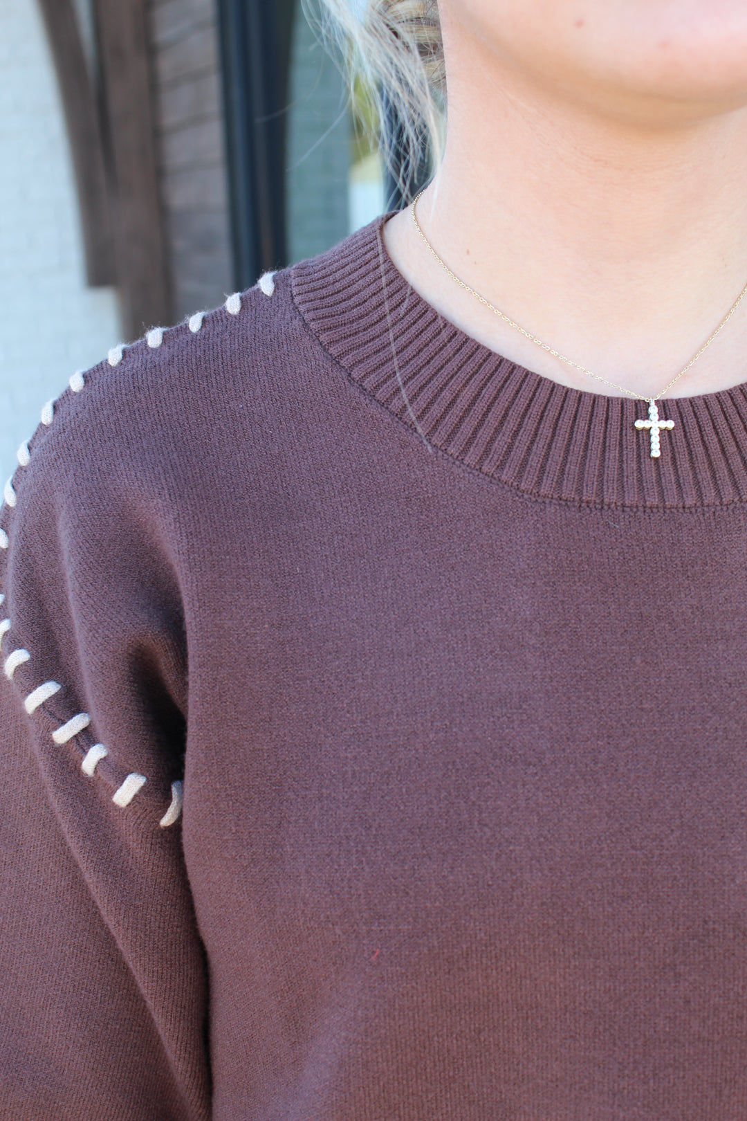 THE INSIDE OUT SHORT SLEEVE KNIT TOP