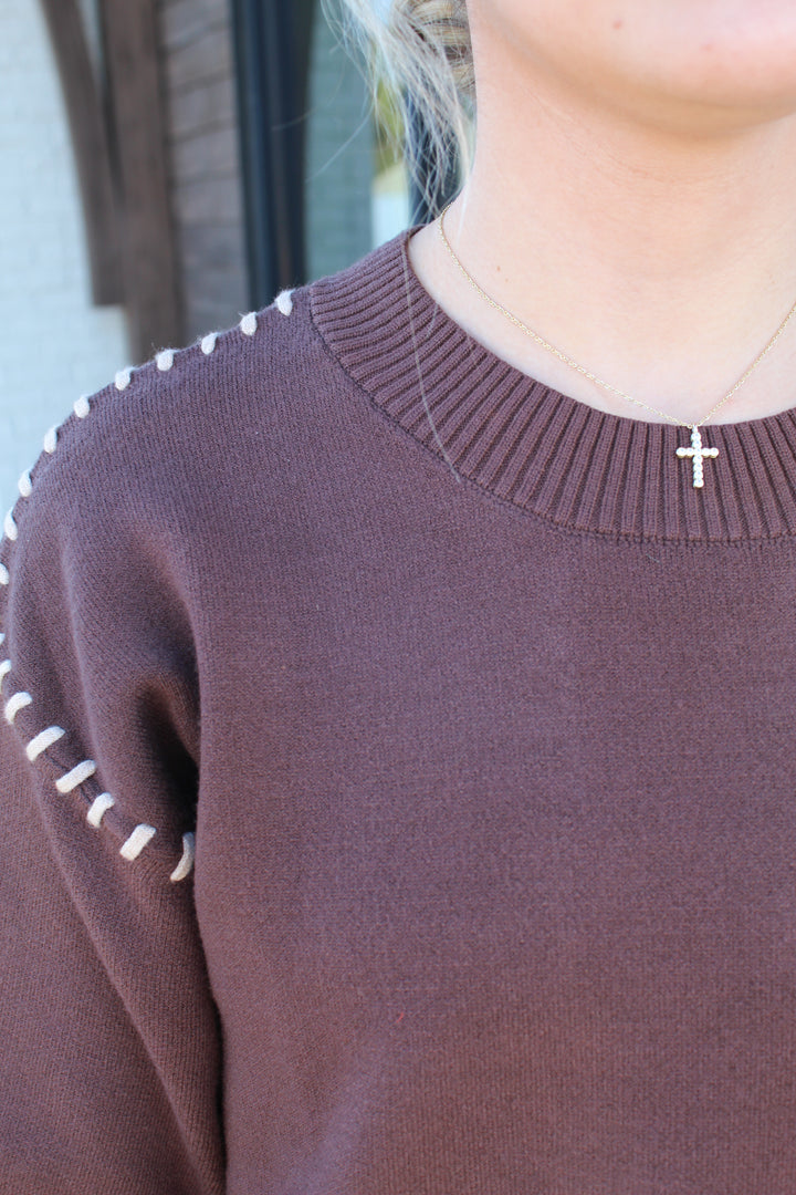 THE INSIDE OUT SHORT SLEEVE KNIT TOP
