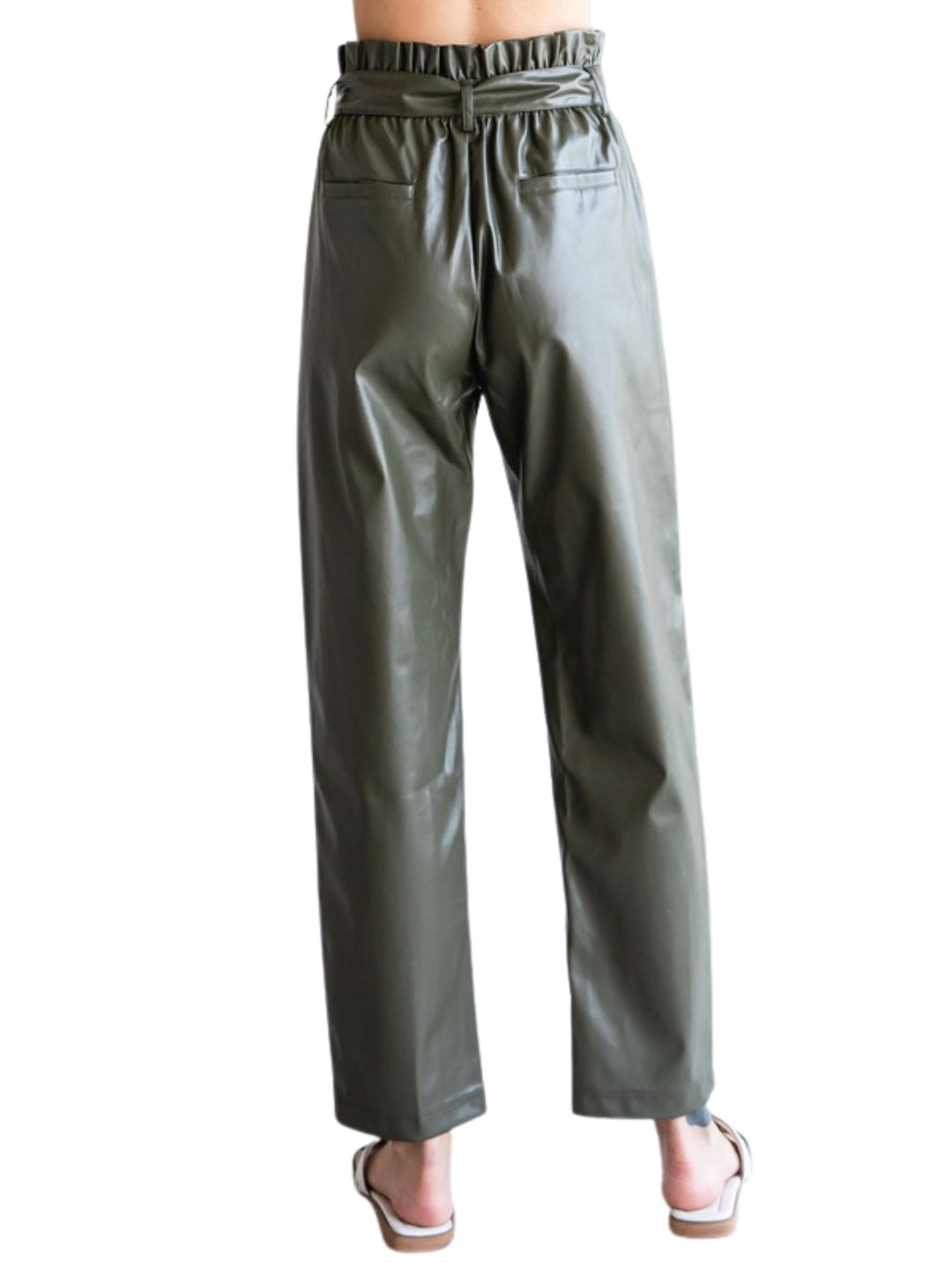 MARKI OLIVE LEATHER PANT