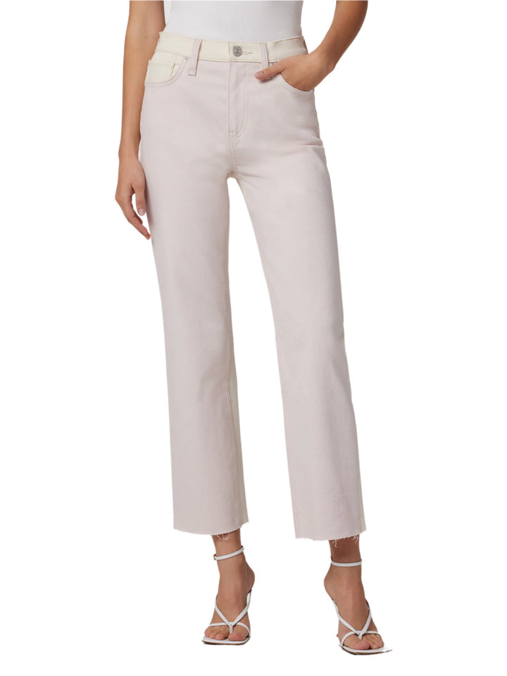 REMI STRAIGHT LEG JEAN - EGRET + LIGHT PINK