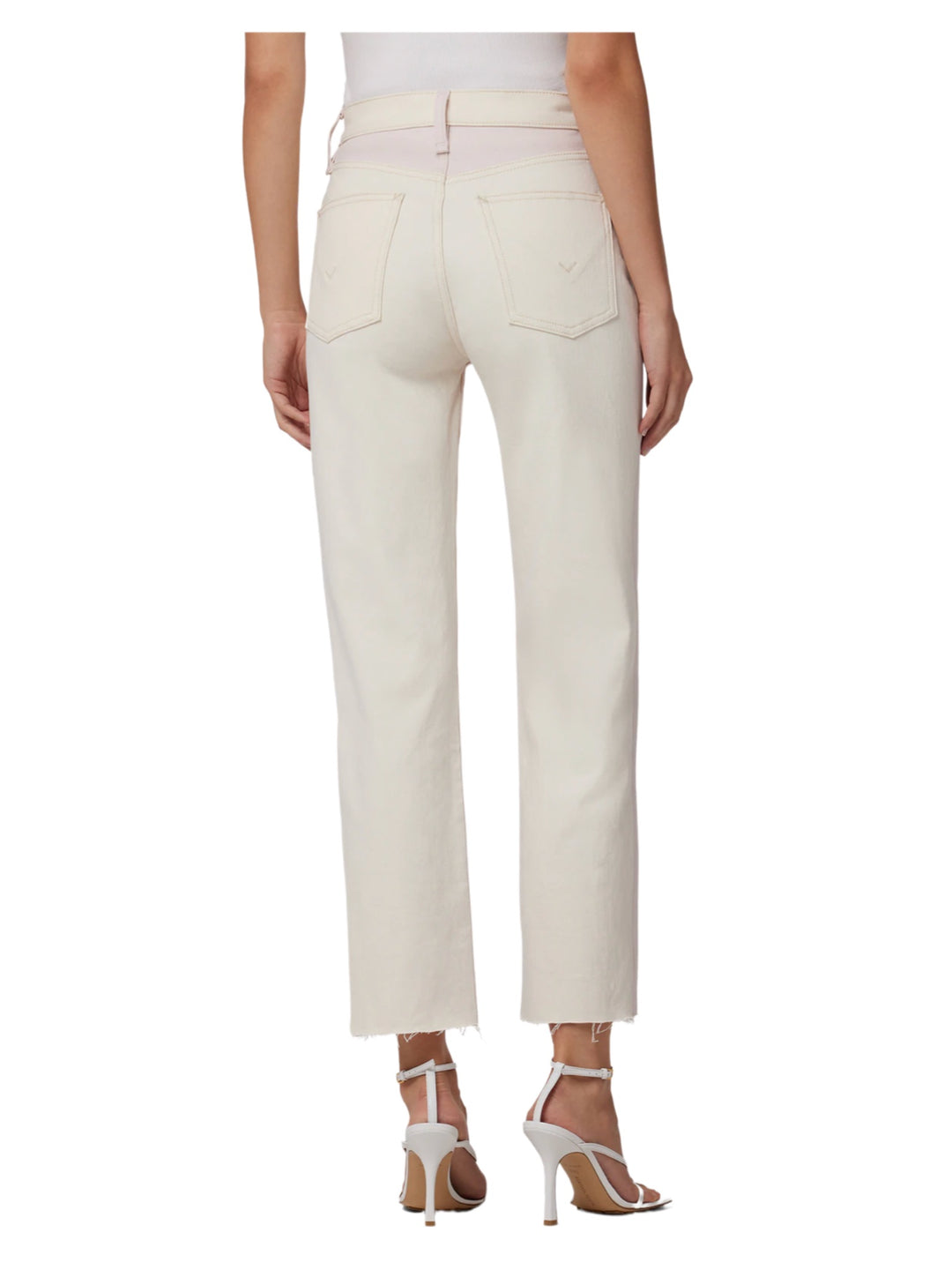 REMI STRAIGHT LEG JEAN - EGRET + LIGHT PINK