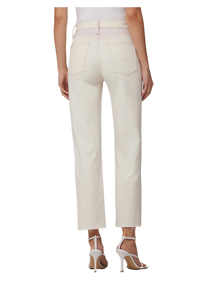 REMI STRAIGHT LEG JEAN - EGRET + LIGHT PINK